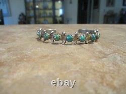 GENUINE Vintage Navajo Sterling Silver SNAKE EYE Turquoise Bracelet