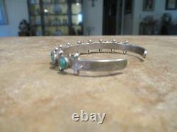 GENUINE Vintage Navajo Sterling Silver SNAKE EYE Turquoise Bracelet