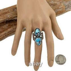 GOLDEN HILLS Turquoise Ring Sterling Silver ALBERT JAKE Native American 8 Old St