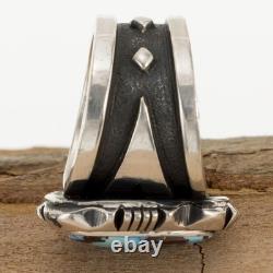 GOLDEN HILLS Turquoise Ring Sterling Silver Navajo COOPER WILLIE Mens 9.5 HEAVY
