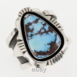 GOLDEN HILLS Turquoise Ring Sterling Silver Navajo COOPER WILLIE Mens 9.5 HEAVY
