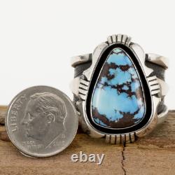 GOLDEN HILLS Turquoise Ring Sterling Silver Navajo COOPER WILLIE Mens 9.5 HEAVY