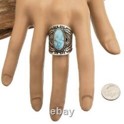 GOLDEN HILL Turquoise Ring Sterling Silver Native American DERRICK GORDON 8