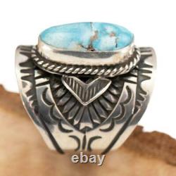 GOLDEN HILL Turquoise Ring Sterling Silver Native American DERRICK GORDON 8