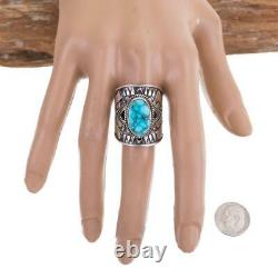 GOLDEN HILL Turquoise Ring Sterling Silver Native American DERRICK GORDON 9.5