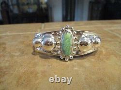 GORGEOUS Vintage Navajo Sterling Silver CARICO LAKE Turquoise Dome Bracelet