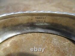 GREAT Vintage TOMMY SINGER (d.) Navajo Sterling Silver Overlay Design Bracelet
