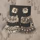 Gabriella Yazzie Stamped vintage sterling silver chandelier earrings Native