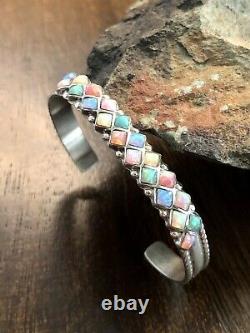 Gorgeous Native American Zuni Opal Inlay Bracelet Handmade Jewelry Vintage