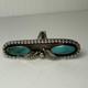 Gorgeous Vintage Native American Size 5.5 STERLING TURQUOISE Long Ring 2.5