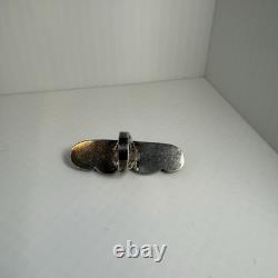 Gorgeous Vintage Native American Size 5.5 STERLING TURQUOISE Long Ring 2.5