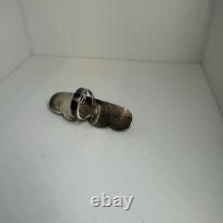 Gorgeous Vintage Native American Size 5.5 STERLING TURQUOISE Long Ring 2.5