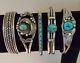 Gorgeous Vintage Native American Sterling Silver Bracelet Lot