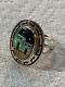 Gorgeous Vintage Navajo Style Sterling Silver Multicolored Ring Size8