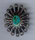 Great Extra Large Vintage Navajo Indian Silver Turquoise Button