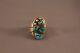 Great Old Pawn Navajo Turquoise Ring Size 9 1/2