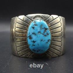 HERBERT BEGAY Vintage NAVAJO Sterling Silver KINGMAN TURQUOISE Cuff BRACELET