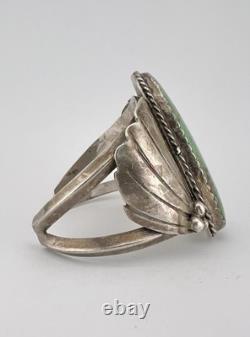 HUGE 2.25 Vtg Navajo Sterling Silver Royston Turquoise Wide Cuff Bracelet -78g