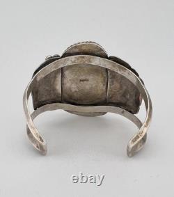 HUGE 2.25 Vtg Navajo Sterling Silver Royston Turquoise Wide Cuff Bracelet -78g