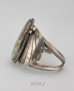 HUGE 2.25 Vtg Navajo Sterling Silver Royston Turquoise Wide Cuff Bracelet -78g