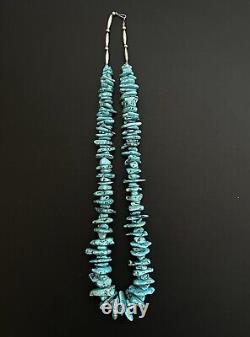 HUGE! Beautiful Vintage Navajo Chunky Kingman Turquoise Necklace 30 257g #232