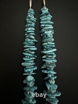 HUGE! Beautiful Vintage Navajo Chunky Kingman Turquoise Necklace 30 257g #232
