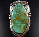 HUGE STATEMENT RING Vintage NAVAJO Sterling Silver and TURQUOISE, size 10.75