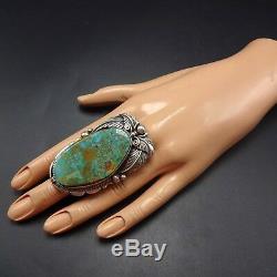 HUGE STATEMENT RING Vintage NAVAJO Sterling Silver and TURQUOISE, size 10.75