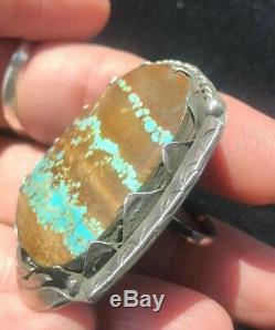 HUGE Sterling Silver Vtg Navajo Royston Boulder Turquoise Ring 23g Sz 10.5
