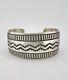 HUGE Vtg Nora Bill Navajo Sterling Silver Deep Stamped Wide Cuff Bracelet 61.2g