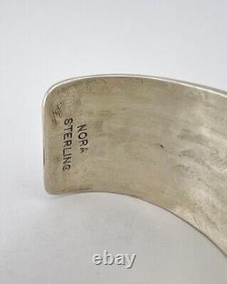 HUGE Vtg Nora Bill Navajo Sterling Silver Deep Stamped Wide Cuff Bracelet 61.2g