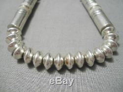 Hand Tooled Vintage Navajo Sterling Silver Tubule Necklace