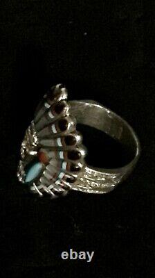 Handcrafted Native American jewelry Handcrafted Navajo Inlay. Multi Stones