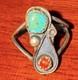 Handmade Vintage Native American Navajo Turquoise and Coral Ring Unique Jewelry