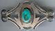 Handsome Vintage Navajo Indian Silver & Turquoise Pin Brooch