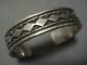 Heavy And Thick! Hamd Hammered Vintage Navajo Sterling Silver Bracelet Old