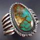 Heavy Vintage NAVAJO Sterling Silver & ROYSTON TURQUOISE Cuff BRACELET, 146g