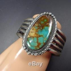 Heavy Vintage NAVAJO Sterling Silver & ROYSTON TURQUOISE Cuff BRACELET, 146g