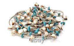 Heishi Turquoise Shell Necklace 4 Strands 34 Vintage Native American
