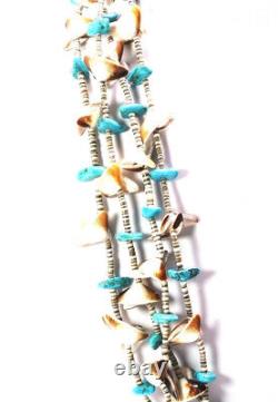 Heishi Turquoise Shell Necklace 4 Strands 34 Vintage Native American