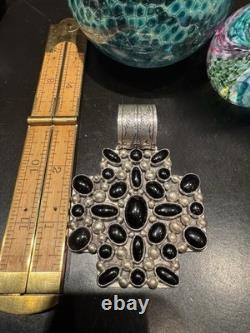 Highly Protective Vintage'nakai Indian Jewelry' Santa Fe, Nm Onyx Cross Pendant