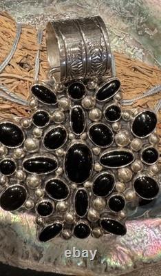 Highly Protective Vintage'nakai Indian Jewelry' Santa Fe, Nm Onyx Cross Pendant