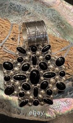 Highly Protective Vintage'nakai Indian Jewelry' Santa Fe, Nm Onyx Cross Pendant