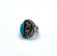 Hopi Kokopelli Turquoise Silver Ring, Vintage Native American Jewelry