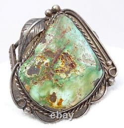 Huge Old Pawn Sterling Silver Turquoise Cuff Bracelet 128.5g