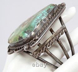 Huge Old Pawn Sterling Silver Turquoise Cuff Bracelet 128.5g