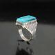 Huge Turquoise Ring Vintage Style Silver Native American Jewelry Navajo Mens