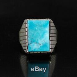 Huge Turquoise Ring Vintage Style Silver Native American Jewelry Navajo Mens