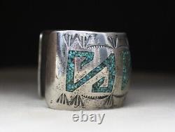 Huge Vintage Native American Navajo Sterling Silver Turquoise Cuff Bracelet