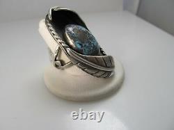 Huge Vintage Native American Turquoise Sterling Silver Ring Handmade